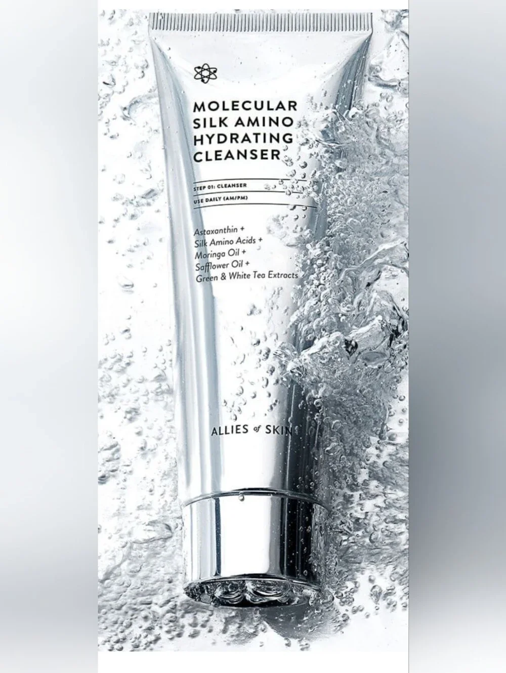 Allies of Skin FIRE! NIB! Molecular Silk Amino Hydrating Cleanser in 100ml.